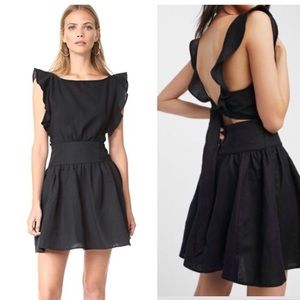 Free People Erin Ruffle Open Tie Back Mini Dress